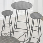 Best Choice Products 3-Piece Patio Dining Set, Bar Height, Outdoor Bistro Set, Outdoor Round Bar Table w/ 2 Bar Stools, Steel - Gray