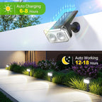 LETMY New Upgrade Solar Spot Lights Outdoor Waterproof with Bigger LED, 6 Pack Auto ON/Off Solar Lights Outdoor, 2-in-1 Wall Lights & 2 Modes Landscape Spotlights for Tree Yard Pathway Garden Decor
