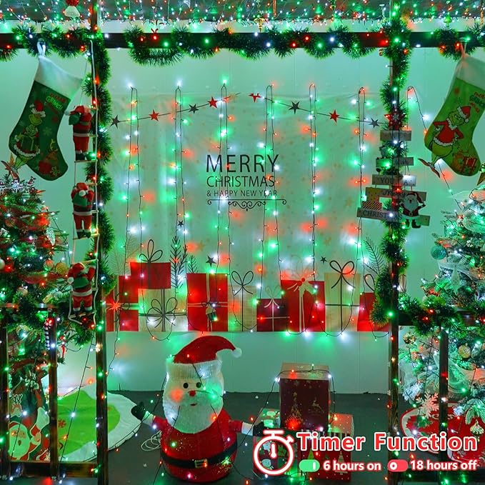String Lights, 165 ft Red 500 LED Waterproof Outdoor
