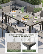 Outdoor Dining Chairs Set of 2, HDPS + Aluminum Patio Dining Chairs with Ergonomic Design and Wide Seat, 2 Piece Outdoor Chairs for Garden, Backyard, Deck (Gray)