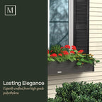 Mayne Horizon 5FT Window Box Planter – Modern Rectangular Faux Wood Grain Design for Windows, Durable All-Season Outdoor Flower Box with Drainage, Easy Installation