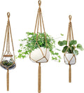 Macrame Plant Hanger - Fits 4 to 13 inches Pots for Indoor Outdoor, 34"/41"/46" 3 Sizes Set, Brown (POTS NOT Included)