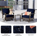 Cushion Covers 8 Pack Navy Blue Stretch Fit for Patio Furniture