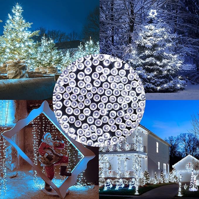 String Lights 500 LED, 165ft Waterproof Outdoor Plug-In, White