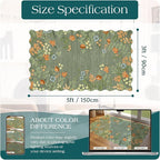 Outdoor Rug 3x5 Ft Sage Green Floral Washable Mat with Non-Slip Backing