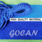 Brazilian Double Hammock 2 Person Extra Large Canvas 250x160cm Total Length 350cm Load 500lb Cotton Hammock for Garden Outdoor and Indoor Blue/Green(98 * 65'')