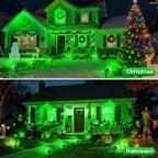 St. Patrick's Day Green Spotlights Outdoor, 14 LED Landscape Lighting with US Plug, IP65 Waterproof Spot Lights for Tree Yard Garden Pathway Halloween Christmas Decor, 4 Pack