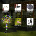 Garden Decor Solar Lights Outdoor,155LED 8 Lighting Modes Pole Light Waterproof Colorful Solar Garden Lights for Christmas, Halloween Decoration,Yard, Patio, Porch,Flower Pot,Pathway (2Pack)
