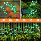 Solar Garden Lights 2 Pack Waterproof Solar Swaying Starburst Light Outdoor Lights for Yard Patio Walkway Pathway Party Wedding Christmas Decoration, Green