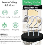 20 Pcs Ceiling Hooks for Hanging Plants - 2.9 inches Heavy Duty, Hanging Hooks for Christmas Lights, Cups, Decors - White Vinyl Coated Screw in Plant Hanger Hook Indoor and Outdoor