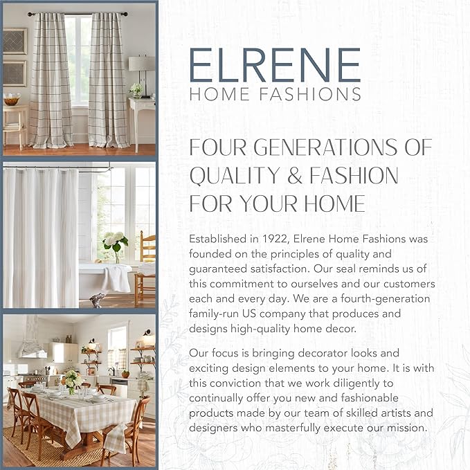Elrene Home Fashions Matine Weatherproof Tab-Top Indoor/Outdoor Solid Color Curtain Panel for Porch, Pergola, Patio, Deck, 52”W x 108”L, Taupe