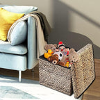 ALASDO Ottoman Storage Ottoman Footrest Stool Small Ottoman with Storage Foldable Ottoman Foot Rest Footstool Bench for Living Room 17x13x13inches Leopard Print