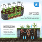 Quictent Galvanized Raised Garden Bed Kit with Self Watering System and Mesh Cover, Large Oval Metal Outdoor Planter Garden Boxes for Vegetables Herbs Flowers, 8x3x2Ft