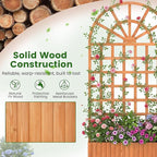 Giantex Wooden Raised Garden Bed with Arched Trellis, 71” Fir Wood Outdoor Elevated Planter Box Privacy Screen with Drainage Holes, Vertical Garden Bed for Climbing Plants, Patio Balcony Backyard