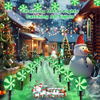 Ultimate Unicorn Christmas Lollipop Pathway Lights for Christmas Decoration, 10 LED Christmas Peppermint String Lights Green, Lollipop Pathway Lights with Stakes for Garden Christmas Decor