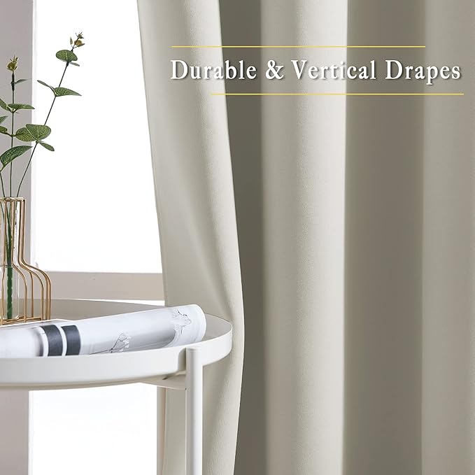 Short Cafe Curtain 54 inch Length – Natural, 1 Panel, W66 x L54