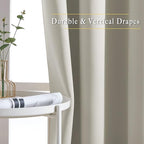 NICETOWN Blackout Natural Curtain for Living Room - Grommet Thermal Insulated Solid Room Darkening Thermal Curtain Drape Sound Reducing for Bedroom/Living Room (1 Panel, W66 x L84)