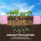 Galvanized Raised Garden Bed 8x2x1.5 FT, Oval Metal Raised Garden Bed Outdoor Planter Box with Open Bottom, Rust-Resistant Steel Garden Bed for Vegetables Herbs Flowers, Easy Assembly