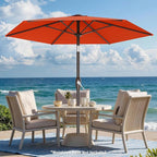 AreShark 7.5FT Patio Umbrella Table Market Umbrella with 6 Sturdy Ribs, Button Tilt/Crank, Heavy-Duty Outdoor Umbrellas for Pool, Deck, Garden and Backyard, Orange