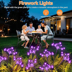 Solar Garden Lights 2 Pack Waterproof Solar Swaying Starburst Light Outdoor Lights for Yard Patio Walkway Pathway Party Wedding Christmas Decoration, Purple