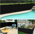 UPGRADE Privacy Screen 3' x 16' Fence Commercial Shade Cover with Brass Grommets Heavy Duty Perfect for Outdoor Back Yard, Black, Customizable