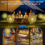 suddus Solar Garden Lights Outdoor Waterproof Decorative, Upgrade 2Pack 150LED Firework Lights, Solar Fairy Lights for Yard, Garden, Party, Patio, Pathway, Flowerbed - Warm White
