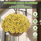 Artificial Flowers for Outdoor,Silk Flowers No Fade Fake Plastic Flowers UV Resistant Faux Plants for Outdoors Outside Front Porch Hanging Planter Window Box Garden Home Decoration,13 Pack(Yellow)