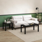 Furinno CLASSIC Coffee Table, Modern Rectangle Coffee Table with 1.8" Triple Thick Tabletop, Side Table, Toolless Assembly, for Living Room, Home Office, Black
