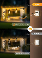 String Lights 200 FT Warm White Shatterproof LED Outdoor Patio Lights