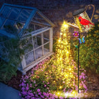 Solar Watering Can with Lights Outdoor Garden, 41in Large Red Cardinal Garden Stake Lights, Waterproof Decoration for Yard Lawn Pathway, Gifts for Mom Grandma Women Birthday Gardening Gift
