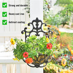 Hanging Planters, 2 Pack Cast Iron Half Round Wall Baskets, Rustic Brown