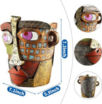 Abstract Face Planters Pots Head,Unique Head Planter for Indoor Plants,Funny Face Flower Pot,Colorful Plant Pots for Outdoor Garden Decor and Home Art Decoration(Classic)