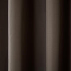 TOWN & COUNTRY BASICS Cabana Solid Heavyweight Indoor Outdoor Curtains, Light Filtering Opacity with Grommet Top, Water Repellent, 2-Pack Set, 54"x120", Chocolate