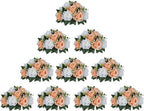 Artificial Flower Balls, Peach Fuzz & White Silk Roses, 9.5 in