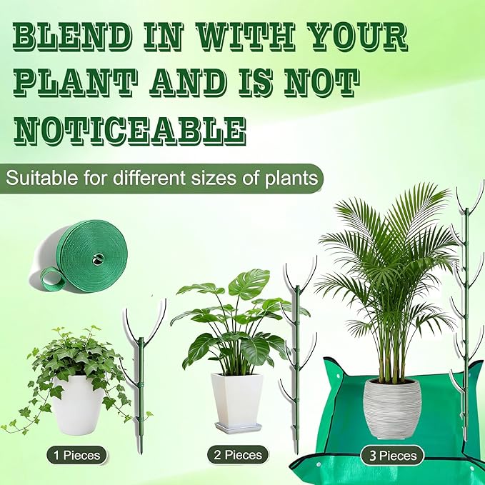 Monstera Plant Support Stakes Indoor - 10-Pack Stackable Tall Plant Sticks for Climbing Plants Stem Support - Durable Trellis Garden Poles for Outdoor Gardening