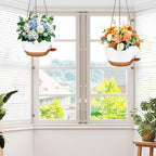 12 inch Hanging Planters for Indoor Plants, 2 Pack Self-Watering Hanging Planter Pots with Chain and Drainage Holes, Outdoor Plastic Hanging Baskets for Garden Home Decor