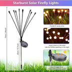 BrizLabs Solar Garden Lights, 4 Pack 32 LED Solar Powered Firefly Lights, 2 Modes Swaying Light, Waterproof Globe Pathway Outdoor Lighting for Yard Pathway Walkway Patio Decor, Warm White