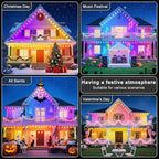 400Ft Permanent Outdoor Lights for House Waterproof, IP67 LED Eave Lights with App/Remote Control, Outdoor Permanent led Lighting for House Roof Decor,Christmas,Party,All Holiday and Daily