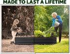 Plant & Plot Galvanized Raised Garden Beds Outdoor // 6×3×1 ft Planter Raised Beds for Gardening, Vegetables, Flowers // Large Metal Garden Box // Patented Tool-Free Design (Black)