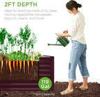 Best Choice Products 4x2x2ft Outdoor Metal Raised Garden Bed, Deep Root Box Planter for Vegetables, Flowers, Herbs, 119 Gallon Capacity, 100% Non Toxic Materials - Burgundy