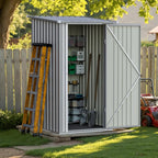 Greesum 3x3FT Outdoor Storage Shed, Small Metal Storaged Sheds with Lockable Doors, Sheds & Outdoor Storage for Backyard, Pool and Garden, Gray