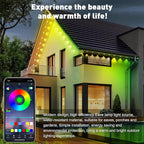 300FT Permanent Outdoor RGB Lights - Waterproof Smart LED Eaves Lights with App/Remote Control, Music Sync & DIY Scenes, Perfect for Christmas, Halloween, Parties & Daily Decor, Ideal for House Roof