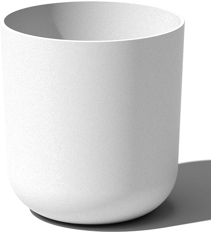 Veradek Mason Series Lima Planter - Round Planter for Indoor or Outdoor Porch/Garden | Made from Plastic-Stone Composite with Drainage Holes | Modern Décor for Succulents, Flowers, Small Plants