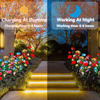 Mothers Day Gifts Solar Garden Decor Outdoor Lights, 4 Pack Waterproof Garden Lights for Outside, 16 Solar Rose, Multi-Color Changing Solar Flower Decor for Yard, Patio, Gifts for Women (7-Color Rose)