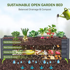 Ohuhu 8x3x1.5FT Metal Raised Garden Bed Outdoor, Reinforced Galvanized Steel Rustproof Planter Box, 100% Non-Toxic, 269 Gal Large Capacity Heavy Duty Raised Beds for Growing Vegetables Flowers Herbs