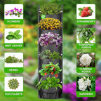 ANGTUO 6 Pockets Hanging Planters for Outdoor Plants, One Pack Wall Planter Vertical Garden, Hanging Plant Holder for Railing, Balcony, Fence
