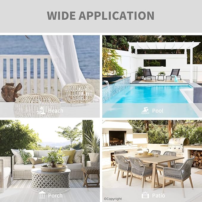 DIVA EN CAMINO DEC Outdoor Patio Curtain Waterproof Darkening Thermal Insulated Indoor Curtains for Bedroom, Porch, Living Room, Pergola, Cabana, W105 x L95, Set of 2 Panels