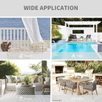 Outdoor Patio Curtain Waterproof Darkening Thermal Insulated Indoor Curtains for Bedroom, Porch, Living Room, Pergola, Cabana, W105 x L120 Extra Wide Room Divider, Set of 2 Panels, Pure White