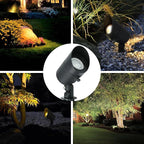 Lumina Lighting® 5W Landscape Lighting 12V Landscape Lights Low Voltage Landscape Spotlights Warm White Waterproof Outdoor Replaceable LED Bulb for Garden,Lawn,Porch,Patio and Yard (Black) (6-Pack)