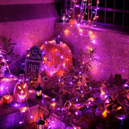 String Lights, 600 LED Orange and Purple Halloween Lights, 8 Modes